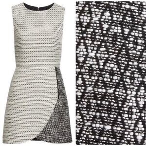 Alice + Olivia Black and White Patterned Tweed Mini Dress